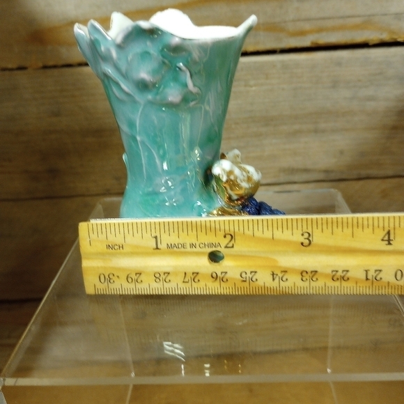 Vintage Ornate Design Bone China Shoe Made in Germany Green Pearlized. - Picture 10 of 11